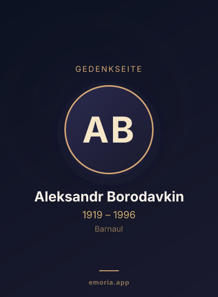 Gedenkportrait von Aleksandr Borodavkin