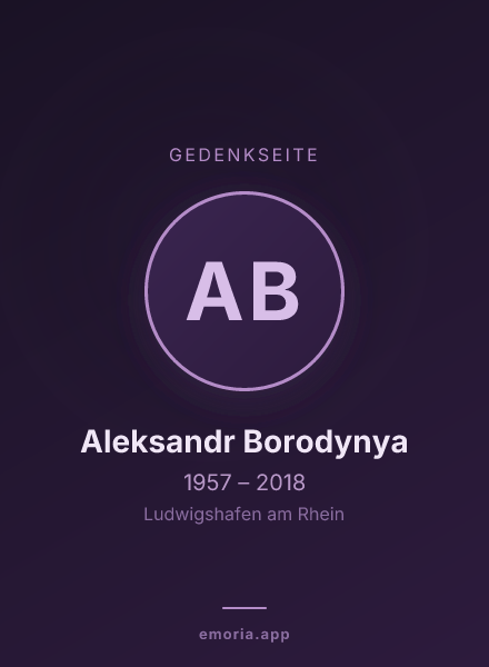 Gedenkportrait von Aleksandr Borodynya