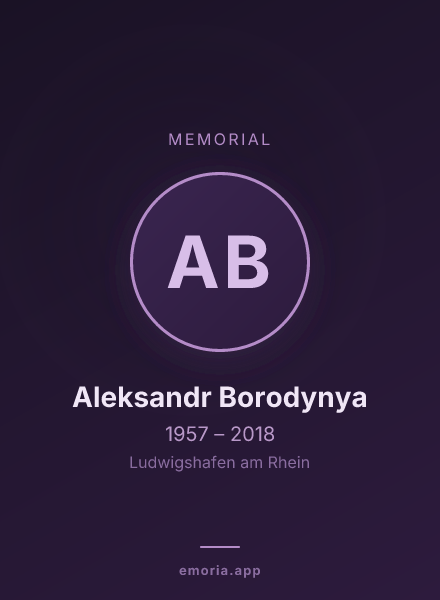 Memorial portrait of Aleksandr Borodynya