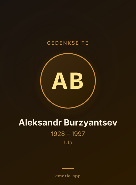 Gedenkportrait von Aleksandr Burzyantsev