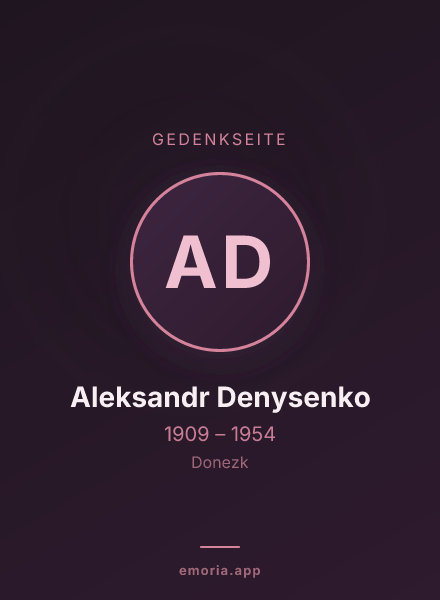 Gedenkportrait von Aleksandr Denysenko