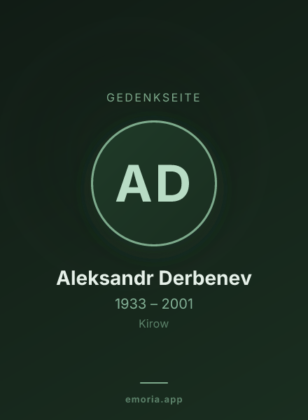Gedenkportrait von Aleksandr Derbenev