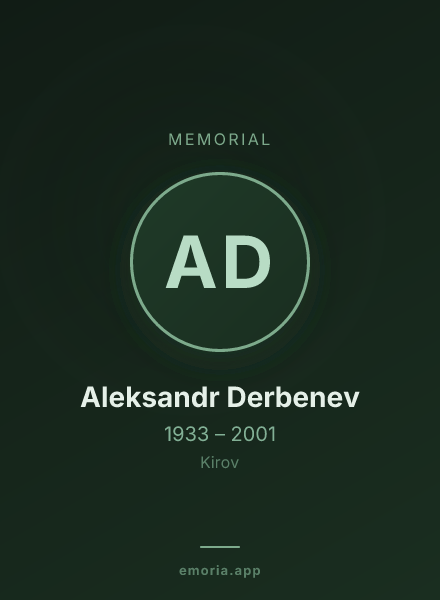 Memorial portrait of Aleksandr Derbenev