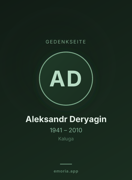 Gedenkportrait von Aleksandr Deryagin