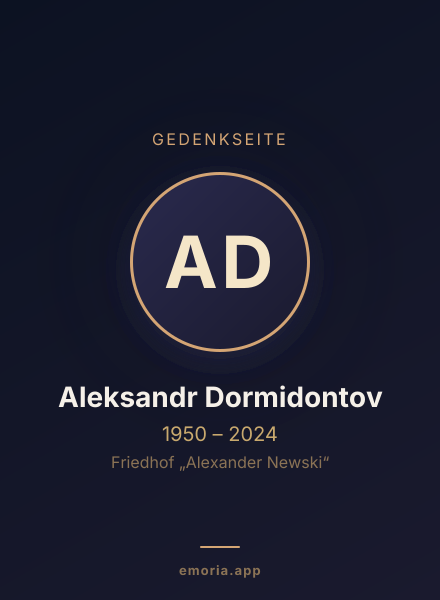Gedenkportrait von Aleksandr Dormidontov