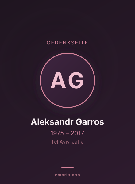 Gedenkportrait von Aleksandr Garros