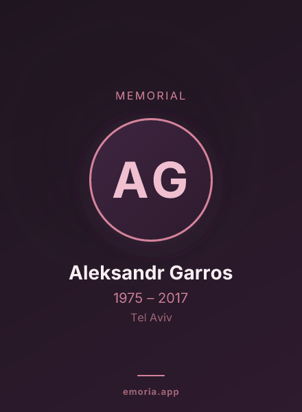 Memorial portrait of Aleksandr Garros