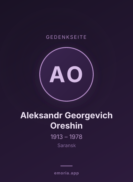 Gedenkportrait von Aleksandr Georgevich Oreshin