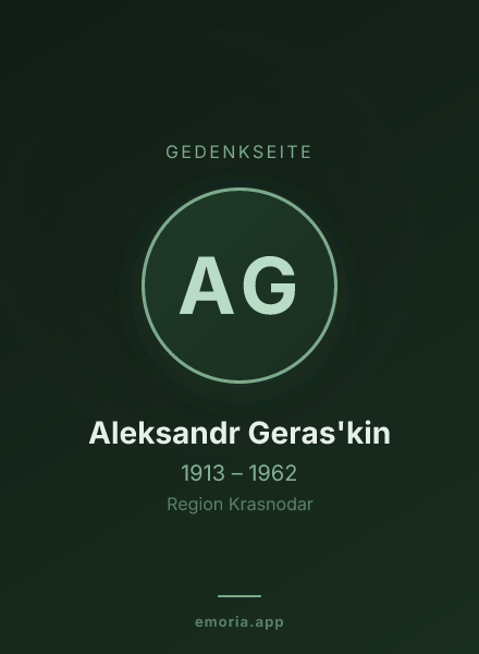 Gedenkportrait von Aleksandr Geras'kin