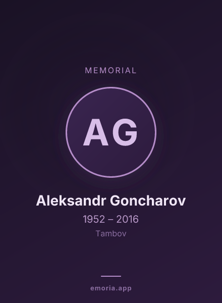 Memorial portrait of Aleksandr Goncharov