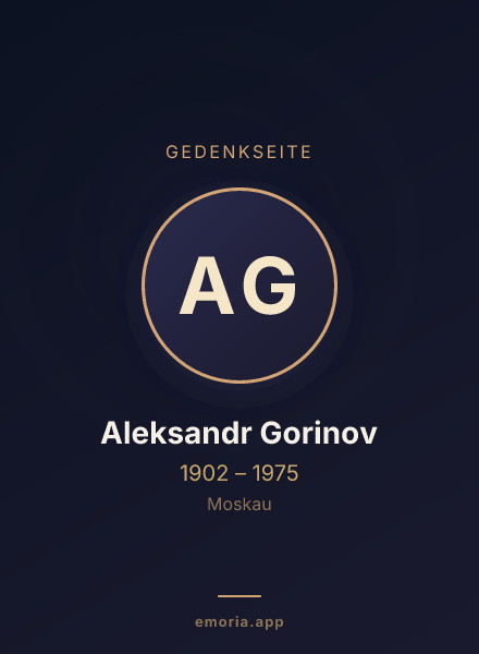 Gedenkportrait von Aleksandr Gorinov