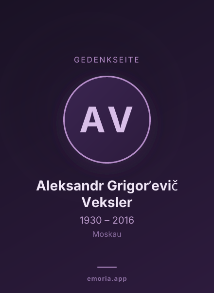 Gedenkportrait von Aleksandr Grigorʹevič Veksler