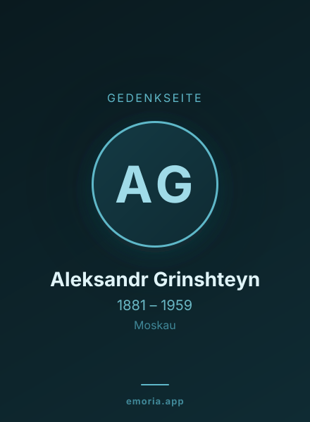 Gedenkportrait von Aleksandr Grinshteyn
