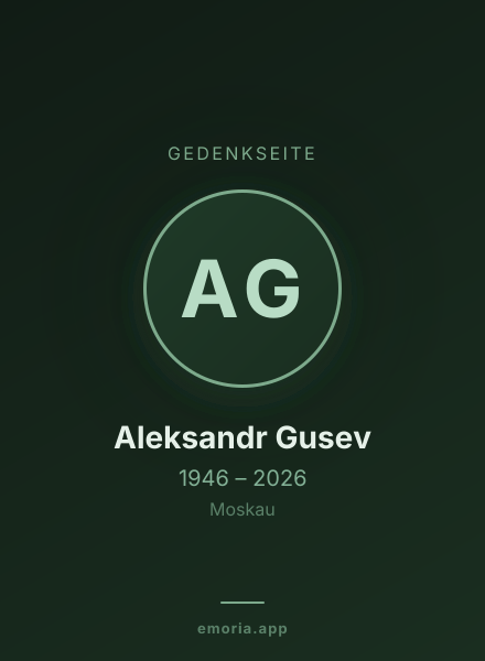 Gedenkportrait von Aleksandr Gusev