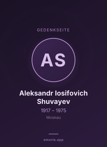 Gedenkportrait von Aleksandr Iosifovich Shuvayev
