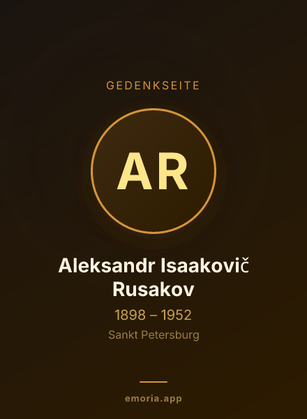 Gedenkportrait von Aleksandr Isaakovič Rusakov