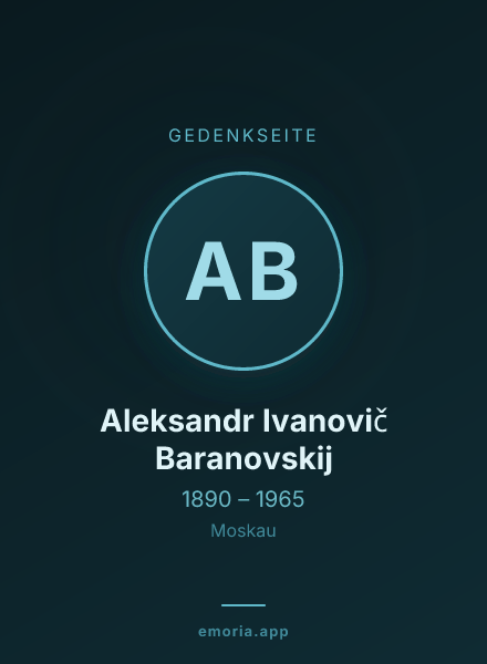 Gedenkportrait von Aleksandr Ivanovič Baranovskij