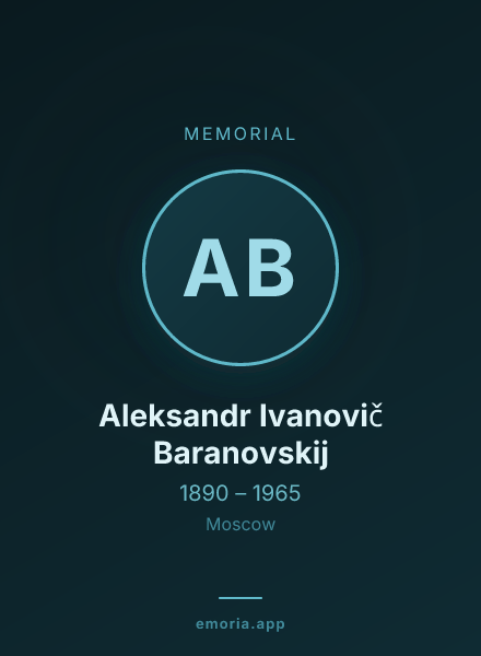 Memorial portrait of Aleksandr Ivanovič Baranovskij