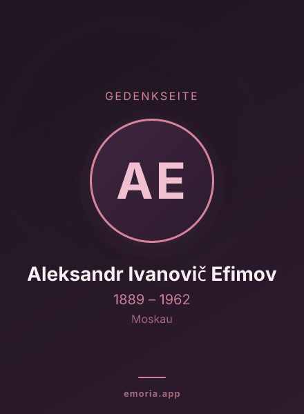 Gedenkportrait von Aleksandr Ivanovič Efimov