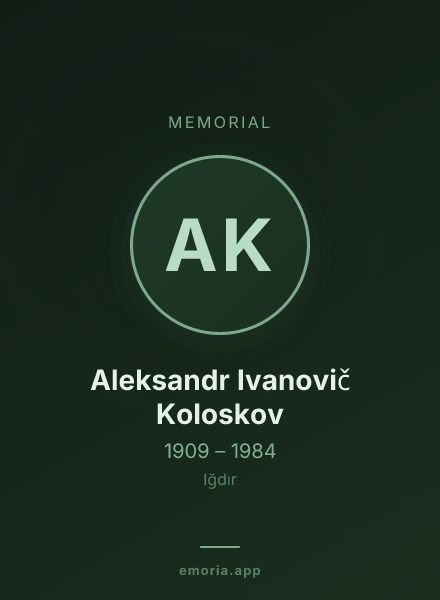 Memorial portrait of Aleksandr Ivanovič Koloskov