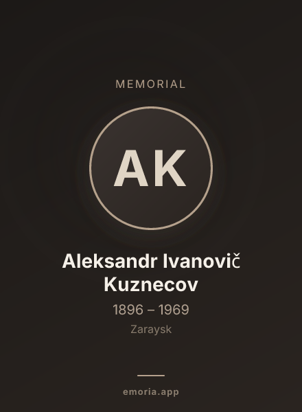 Memorial portrait of Aleksandr Ivanovič Kuznecov