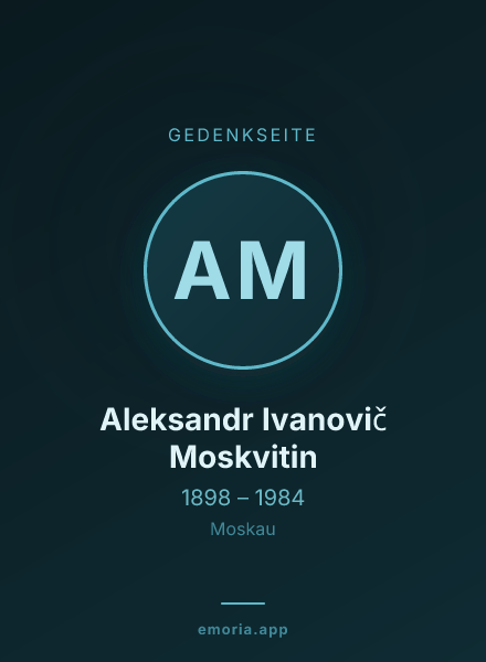 Gedenkportrait von Aleksandr Ivanovič Moskvitin