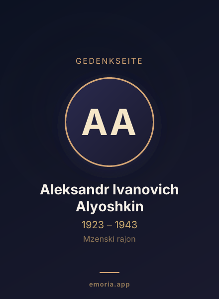 Gedenkportrait von Aleksandr Ivanovich Alyoshkin