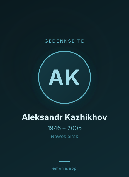 Gedenkportrait von Aleksandr Kazhikhov