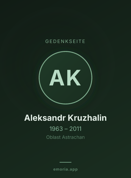 Gedenkportrait von Aleksandr Kruzhalin