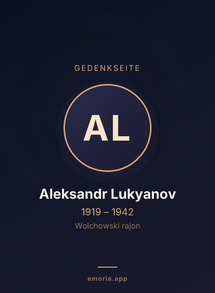 Gedenkportrait von Aleksandr Lukyanov