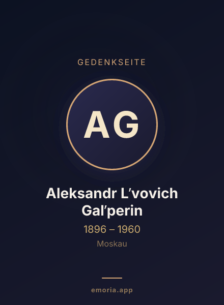 Gedenkportrait von Aleksandr Lʹvovich Galʹperin