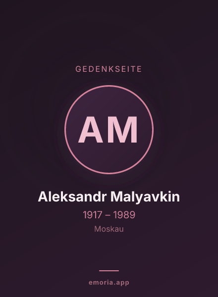 Gedenkportrait von Aleksandr Malyavkin