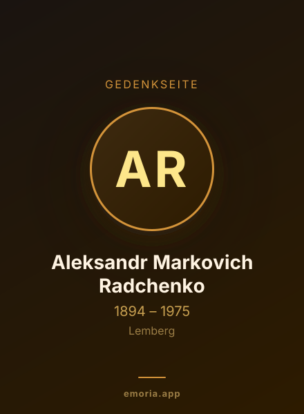 Gedenkportrait von Aleksandr Markovich Radchenko
