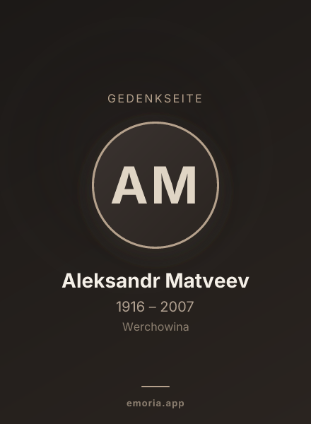 Gedenkportrait von Aleksandr Matveev