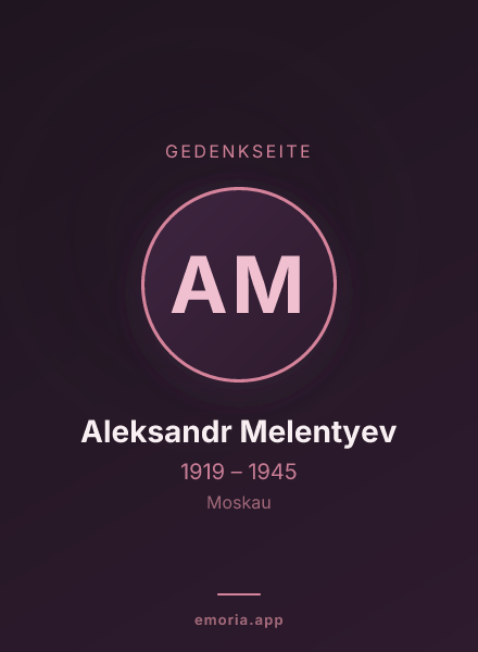 Gedenkportrait von Aleksandr Melentyev