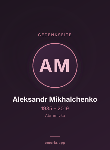 Gedenkportrait von Aleksandr Mikhalchenko