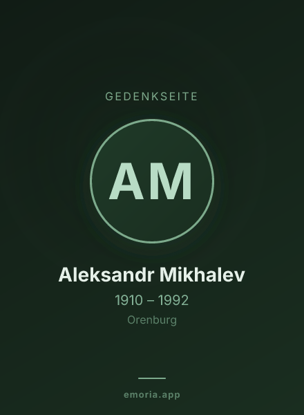 Gedenkportrait von Aleksandr Mikhalev