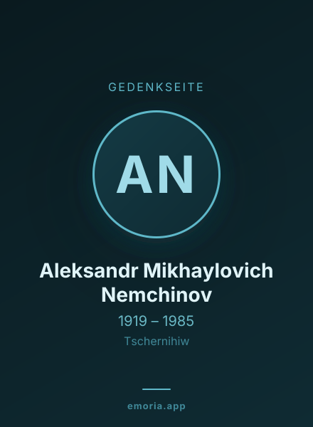 Gedenkportrait von Aleksandr Mikhaylovich Nemchinov