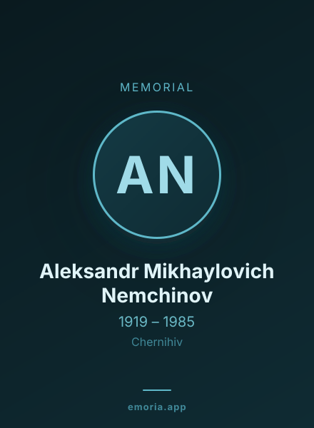 Memorial portrait of Aleksandr Mikhaylovich Nemchinov