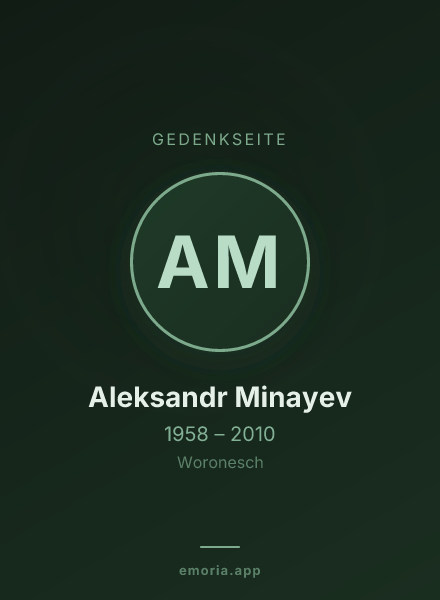 Gedenkportrait von Aleksandr Minayev