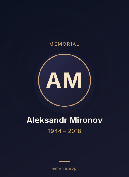 Memorial portrait of Aleksandr Mironov