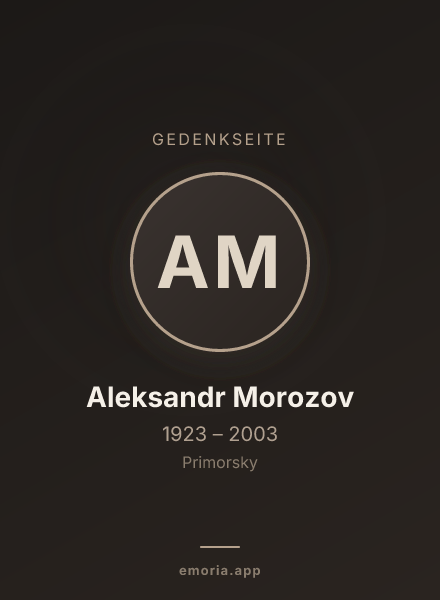 Gedenkportrait von Aleksandr Morozov