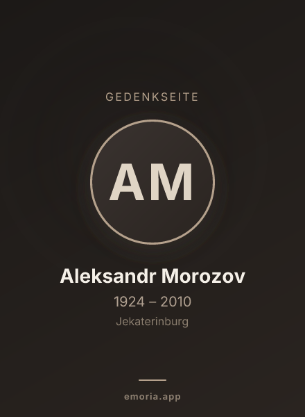 Gedenkportrait von Aleksandr Morozov