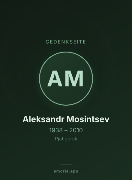 Gedenkportrait von Aleksandr Mosintsev