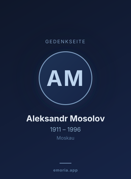 Gedenkportrait von Aleksandr Mosolov