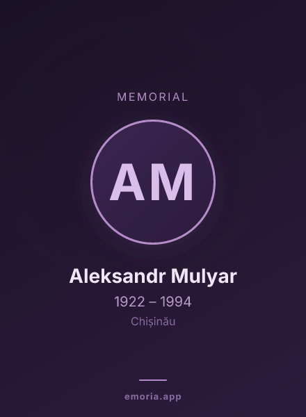 Memorial portrait of Aleksandr Mulyar