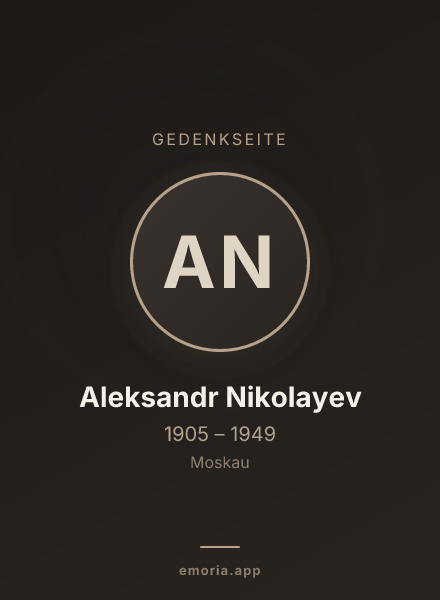 Gedenkportrait von Aleksandr Nikolayev