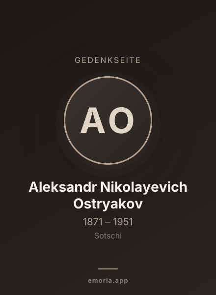 Gedenkportrait von Aleksandr Nikolayevich Ostryakov