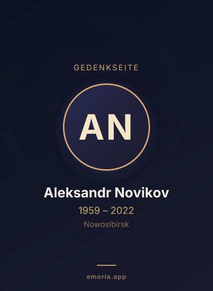 Gedenkportrait von Aleksandr Novikov