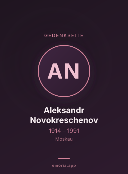 Gedenkportrait von Aleksandr Novokreschenov